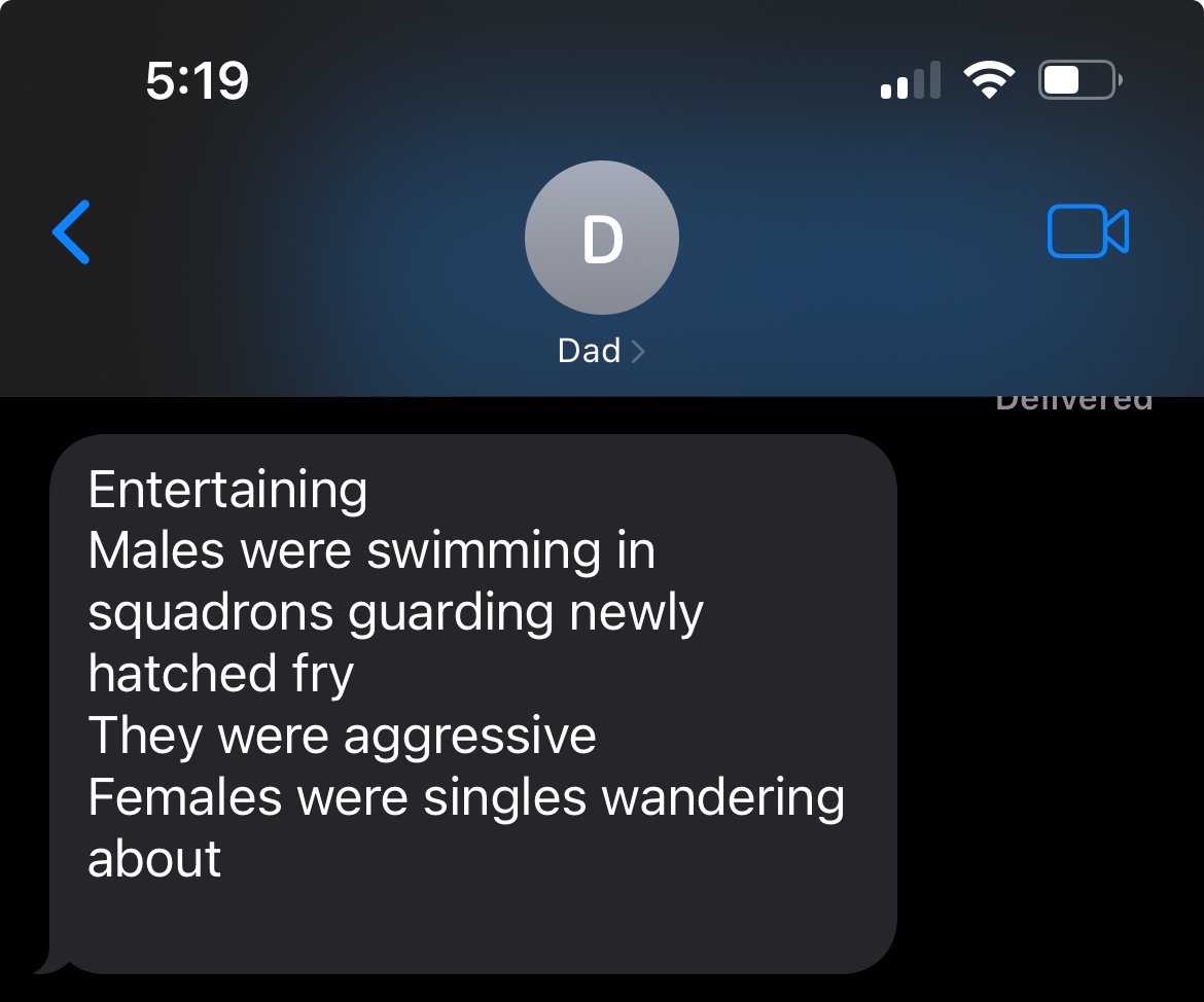 More fishing text poetry from Dad
