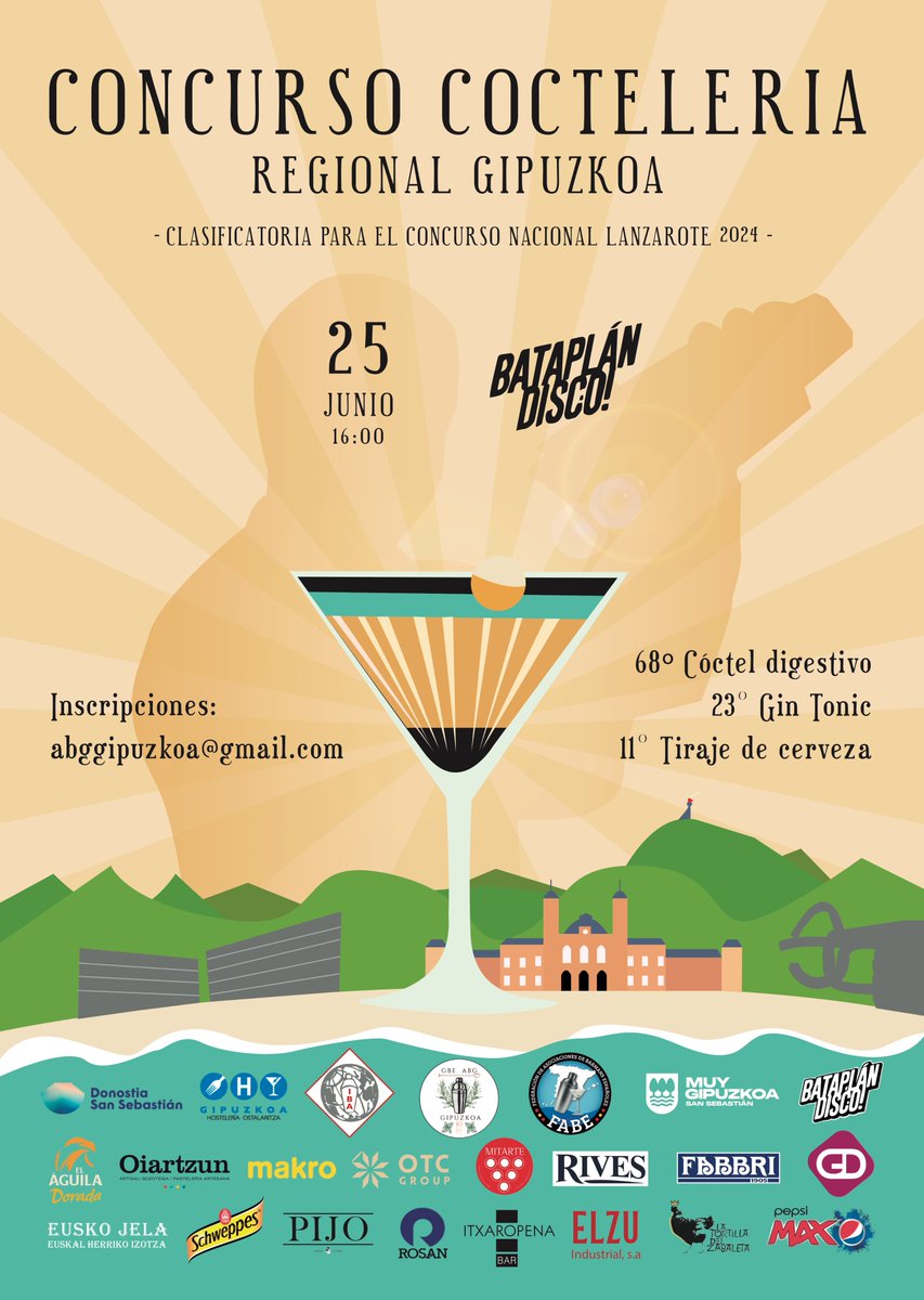 Donostia San Sebastián Gran Concurso de Coctelería en Bataplán Disco! 

Regional Gipuzkoa