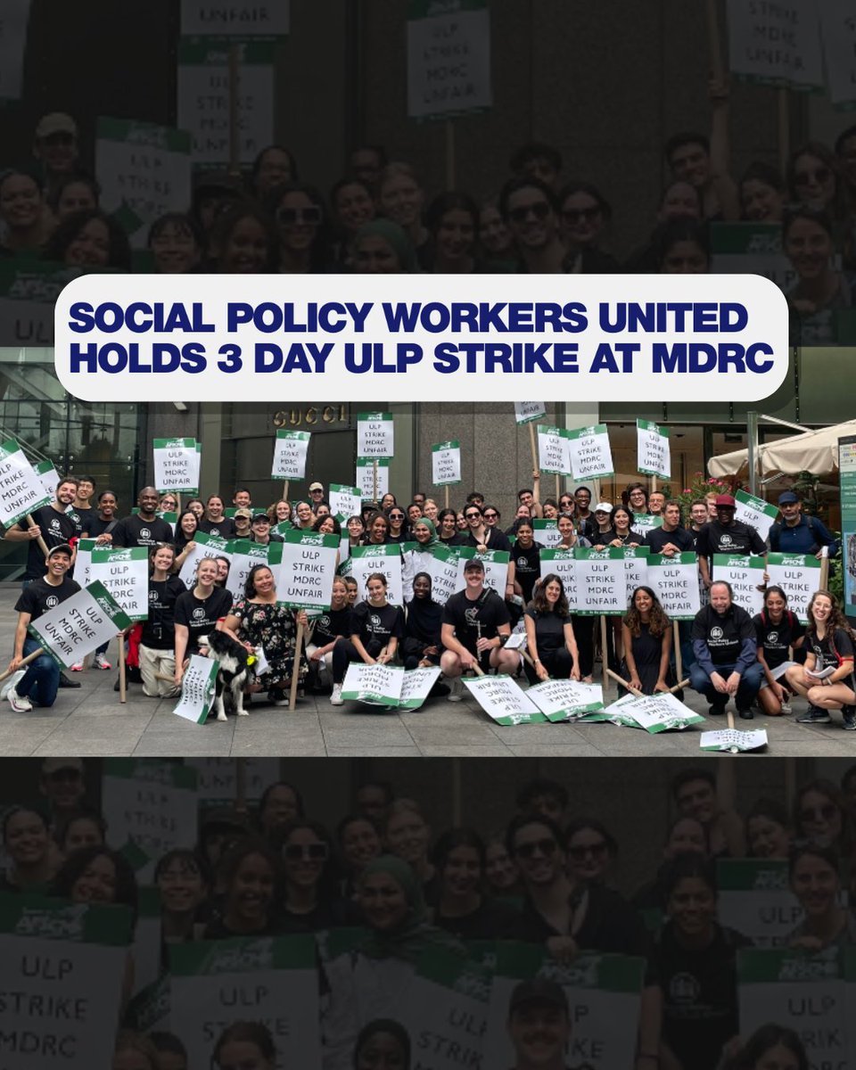 After nearly two years of bargaining, MDRC Management decided to  withhold year-end wage increases to member of <a href="/SPWorkersUnited/">Social Policy Workers United, Union of MDRC Staff</a>, while implementing  them to employees outside the bargaining unit, presumably to pressure the union.

👉Read more: nycclc.org/news/2024-06/s… #1u