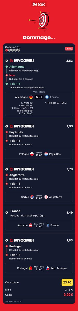 Tonti_Tony's tweet photo. Bonjour ⁦@Betclic⁩ il faudrait rectifier le bug svp merci à vous et bon euro 🙌😝 https://t.co/QJoGxUa5lf