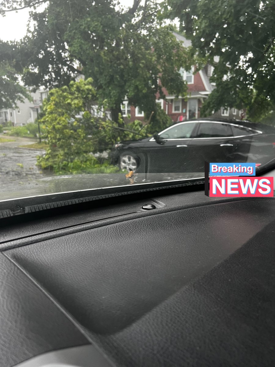 CardiacDrop's tweet photo. Flash flood and a hardcore tropical storm and heavy winds blowing into town… trees everywhere.
#Boston #MetroBoston #StormEvent 🌧️⚡️☔️ ⛈️ 🌳
My wife took the photos on way home from work. https://t.co/gmP2mmHaeh