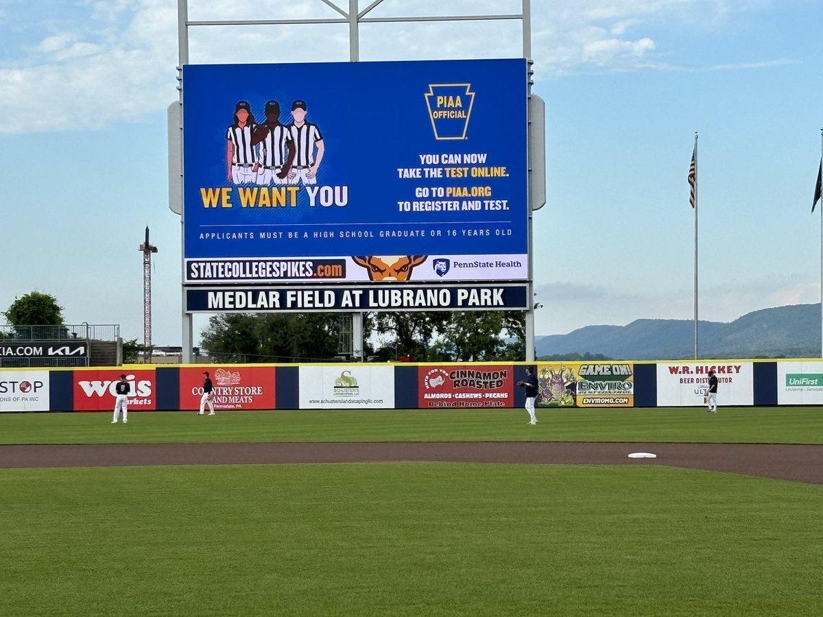 Paul Roberts (@paulrobertscuse) on Twitter photo It will be a 7:15pm start for the PIAA-5A βΎοΈ championship at PSU!
Gov. Mifflin and Hollidaysburg are both looking for their first state title π₯
The Mustangs are (23-5).
The Golden Tigers are (17-6).
<a href="/GMSDAthletics/">Governor Mifflin Athletics</a>
<a href="/GovMifflinSD/">Governor Mifflin</a>
<a href="/MifflinBaseball/">Mifflin Baseball</a>
<a href="/PIAASports/">PIAA</a>
<a href="/PrepBaseballPA/">Prep Baseball Pennsylvania</a> It will be a 7:15pm start for the PIAA-5A βΎοΈ championship at PSU!
Gov. Mifflin and Hollidaysburg are both looking for their first state title π₯
The Mustangs are (23-5).
The Golden Tigers are (17-6).
<a href="/GMSDAthletics/">Governor Mifflin Athletics</a>
<a href="/GovMifflinSD/">Governor Mifflin</a>
<a href="/MifflinBaseball/">Mifflin Baseball</a>
<a href="/PIAASports/">PIAA</a>
<a href="/PrepBaseballPA/">Prep Baseball Pennsylvania</a>