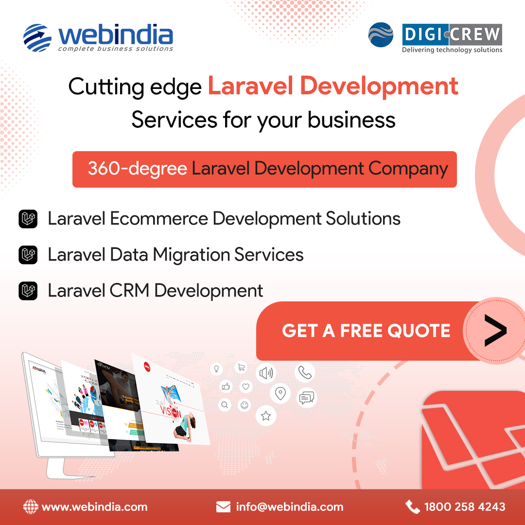 webindiaservice's tweet image. We serve as a one-stop destination for all your website development needs using Laravel, a PHP web application framework.
#laraveldevelopment #laravel #LaravelDevelopmentCompany #laravelframework #laravelPHP #websitedevelopment #webdevelopmentcompany #webindia #digicrew