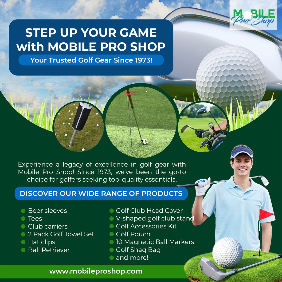 MobileProShopTN's tweet image. Step Up Your Game with Mobile Pro Shop: Your Trusted Golf Gear Since 1973!

#MobileProShop #GolfingEssentials #OutdoorLifestyle #SportingGoods #GolfGear #QualityProducts #GolfingCommunity #ShopNow #GolfEquipment #EnhanceYourGame #ExploreTheGreen