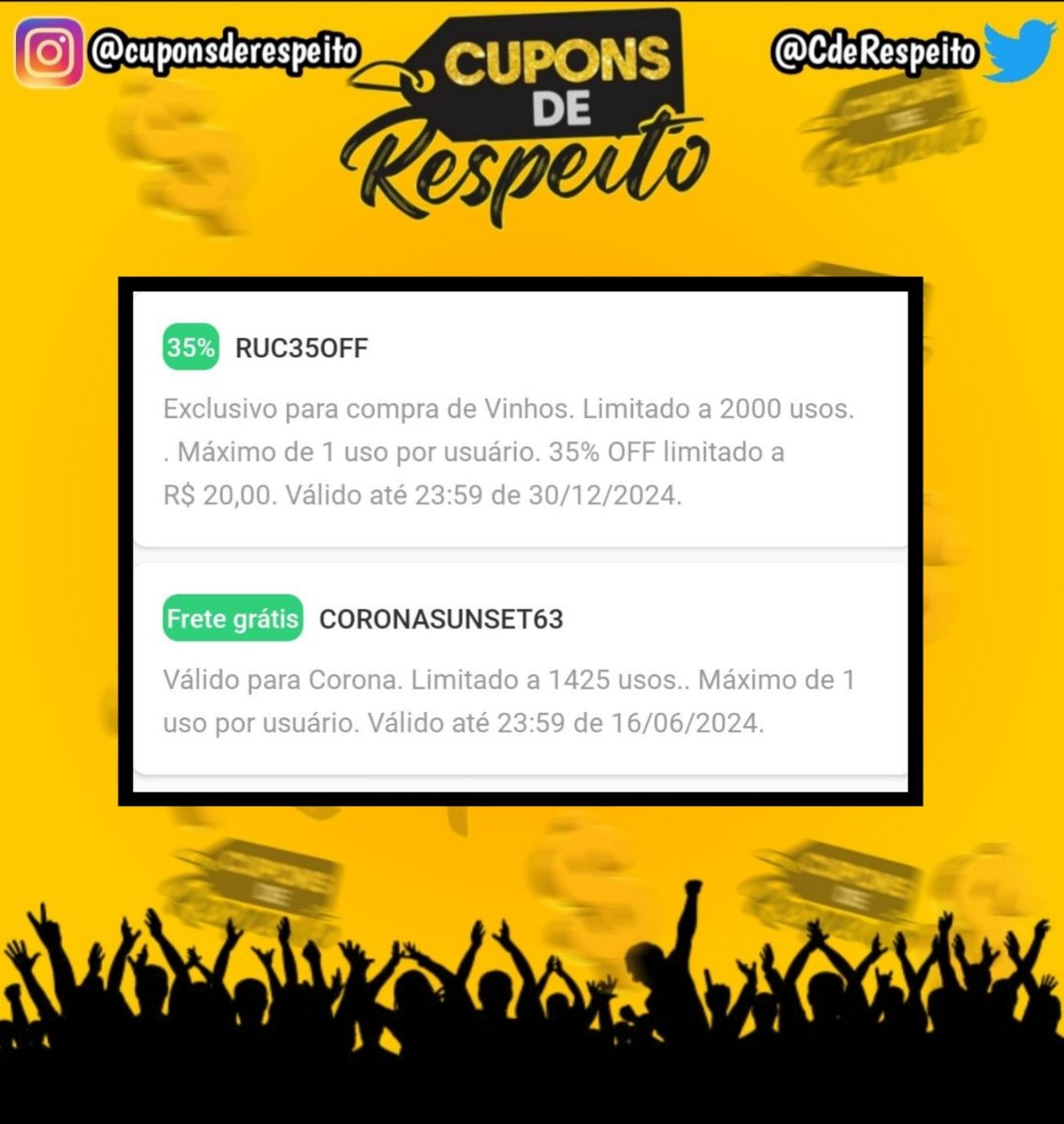 Cupons De Respeito tweet media