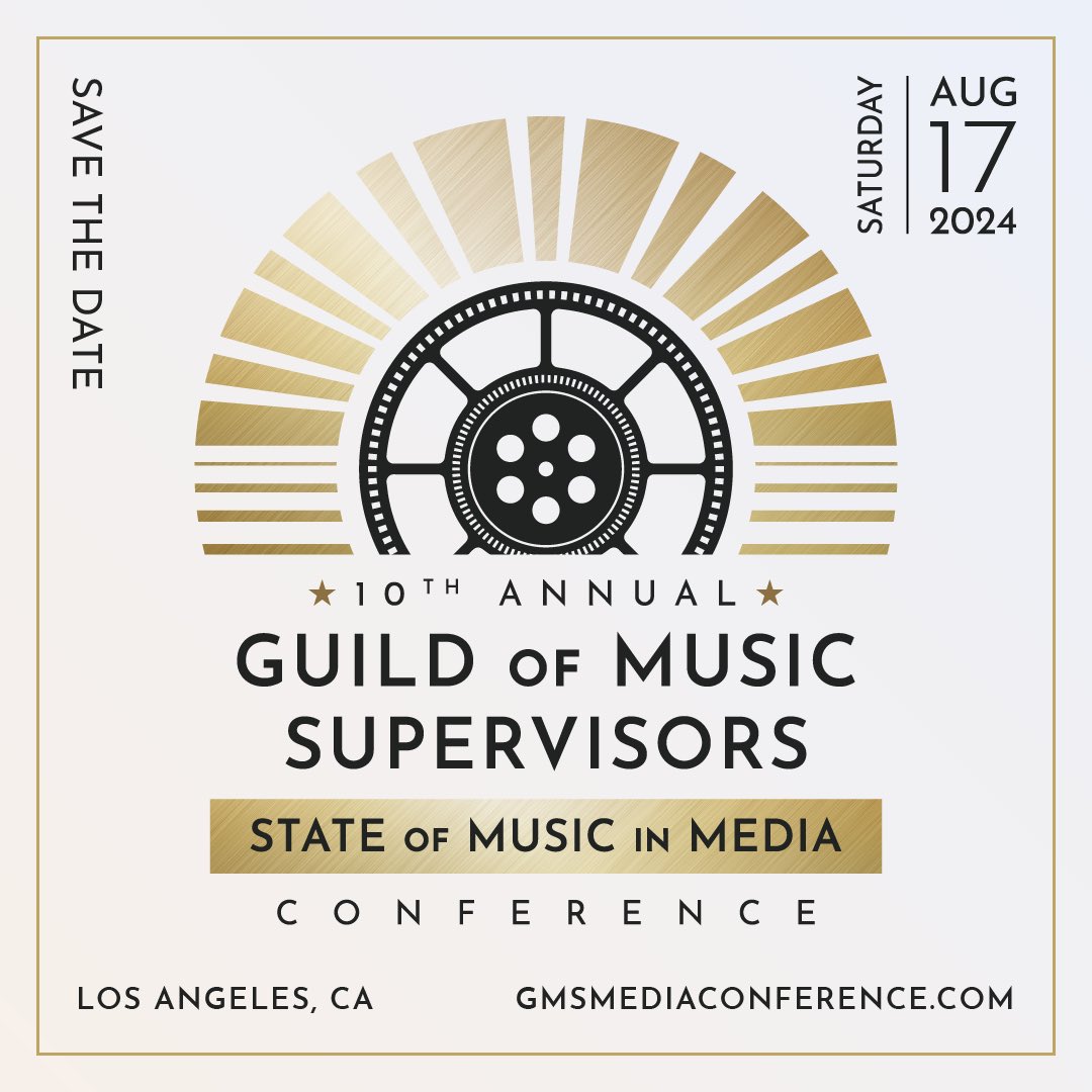 guildofmusic's tweet photo. Save the date! The Guild of Music Supervisors Conference is returning this summer on Saturday, August 17th in Los Angeles, CA. Stay tuned for more details!
#guildofmusicsupervisors #gmsconference #gms #musicsupervisor #musicsupervision https://t.co/jC1CZjAusT