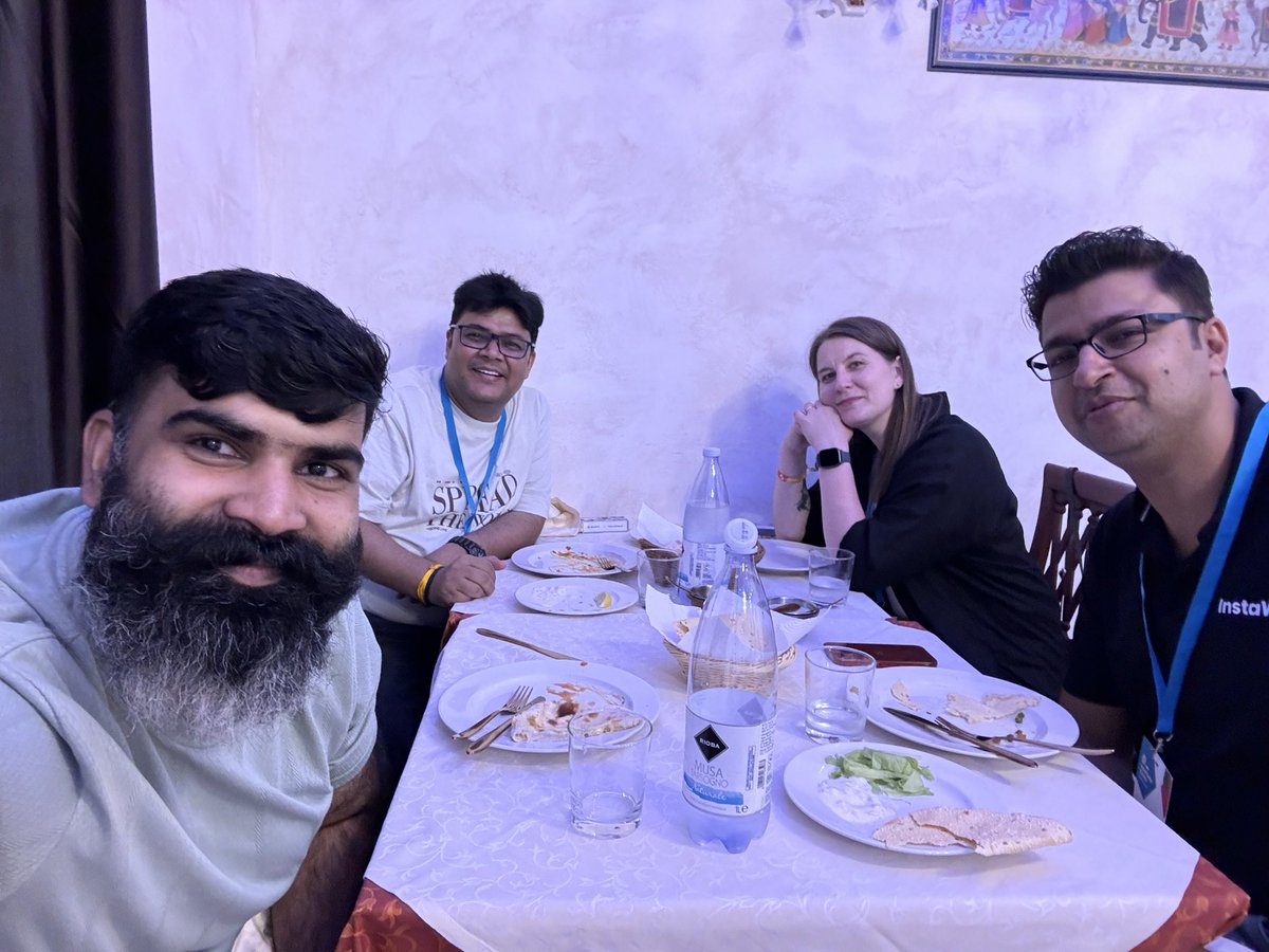 vapvarun's tweet photo. We had a blast exploring the city tonight—tram, train, metro, cycling, and walking! Wrapped it up with dinner at an Indian restaurant. What a fun day! #WCEU #WordCampEurope #CityExploration #NightOut #FunTimes @ajitbohra @vikasprogrammer @tarunchetaru @ZemynaTr https://t.co/O8zjE5YT7r