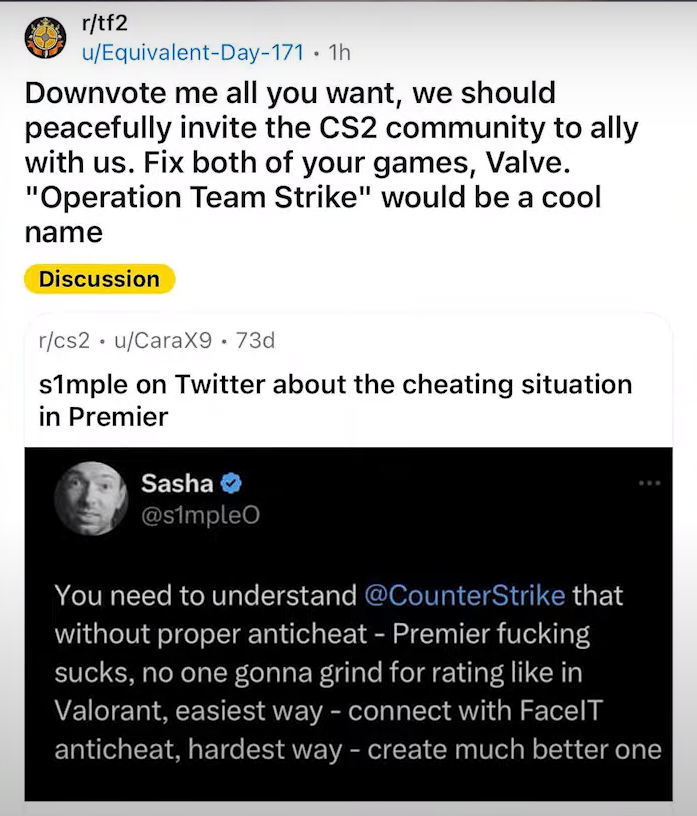 Yo977_'s tweet photo. Let's do this... #SaveTF2 #FixTF2 #FixCS2 https://t.co/q3P7mSjd38