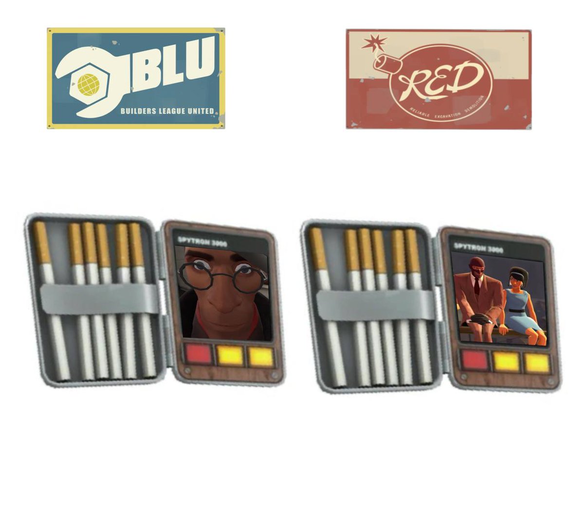 tf2 spy cigarette case TF2 Headcanon that the red spy carries a photo of his wife in his cigarette  case, he is so serious, he hasn't changed it for a hundred years. And blue  spi is