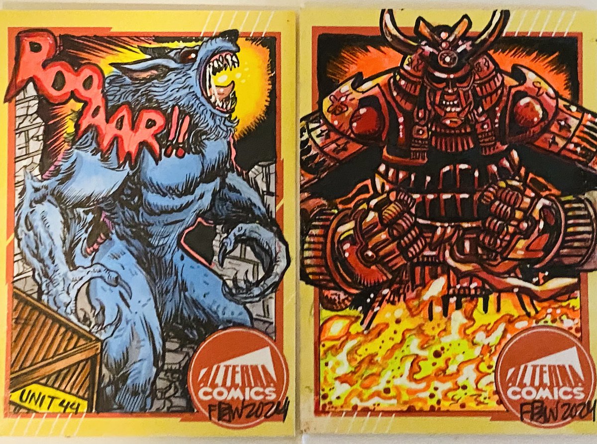 CigarGangsta's tweet photo. Just opened the terrific sketch cards depicting characters from Red Koi and Unit 44 by @frankiebwash. As usual you never fail to amaze me! #unit44 #redkoi https://t.co/cQySGL8ngo