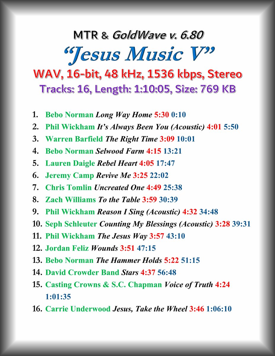 MTRinc2's tweet photo. New Album from https://t.co/20UXFzWdWj
"Jesus Music by MTR"
Album: https://t.co/Tqjo2Z4Kia
Song List: https://t.co/4fqHbTTWIL
16-bit, 48 kHz, 1536 kbps, Stereo, WAV Format
Contemporary Christian Music
PC Ready-Excellent Sound Quality
Enjoy!
MTR 🇺🇸 https://t.co/L49FbPtY1S