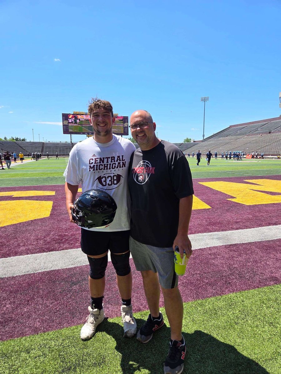 Had a blast at CMU big man camp today. I met some great coaches from Central Michigan, Ferris State and Northwood University. Thanks CMU for the opportunity. Motivated to work hard and be ready for my senior year! Let’s Go Trojans! #42