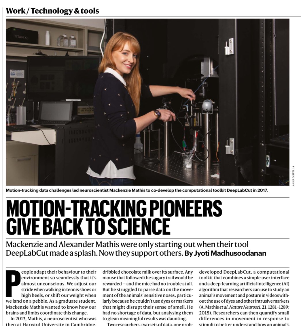 DeepLabCut 🦄 (@deeplabcut) on Twitter photo Honored to have our project & co-developers <a href="/TrackingActions/">Mackenzie Mathis, PhD</a> <a href="/TrackingPlumes/">Alexander Mathis</a> featured in <a href="/Nature/">nature</a> 🚀
Many thanks to the user community & core funder <a href="/cziscience/">CZI Science</a> who make this project possible 🦄💜
“DeepLabCut: the motion-tracking tool that went viral” nature.com/articles/d4158… Honored to have our project & co-developers <a href="/TrackingActions/">Mackenzie Mathis, PhD</a> <a href="/TrackingPlumes/">Alexander Mathis</a> featured in <a href="/Nature/">nature</a> 🚀
Many thanks to the user community & core funder <a href="/cziscience/">CZI Science</a> who make this project possible 🦄💜
“DeepLabCut: the motion-tracking tool that went viral” nature.com/articles/d4158…