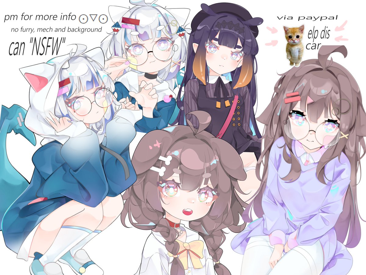 commission open again! ╰(▔∀▔)╯
pm me for more info
#commissionsopen 
#CommissionSheet