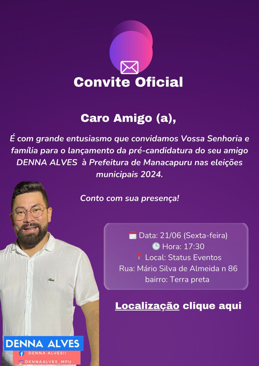 BastosJeffson's tweet photo. O povo quer o novo e convido a todos os amigos e amigas manacapuruense da cidade e do interior para o nosso pré lançamento do nosso pré candidato a prefeito de manacapuru 🤝🏻 https://t.co/pBO1g7jFH5