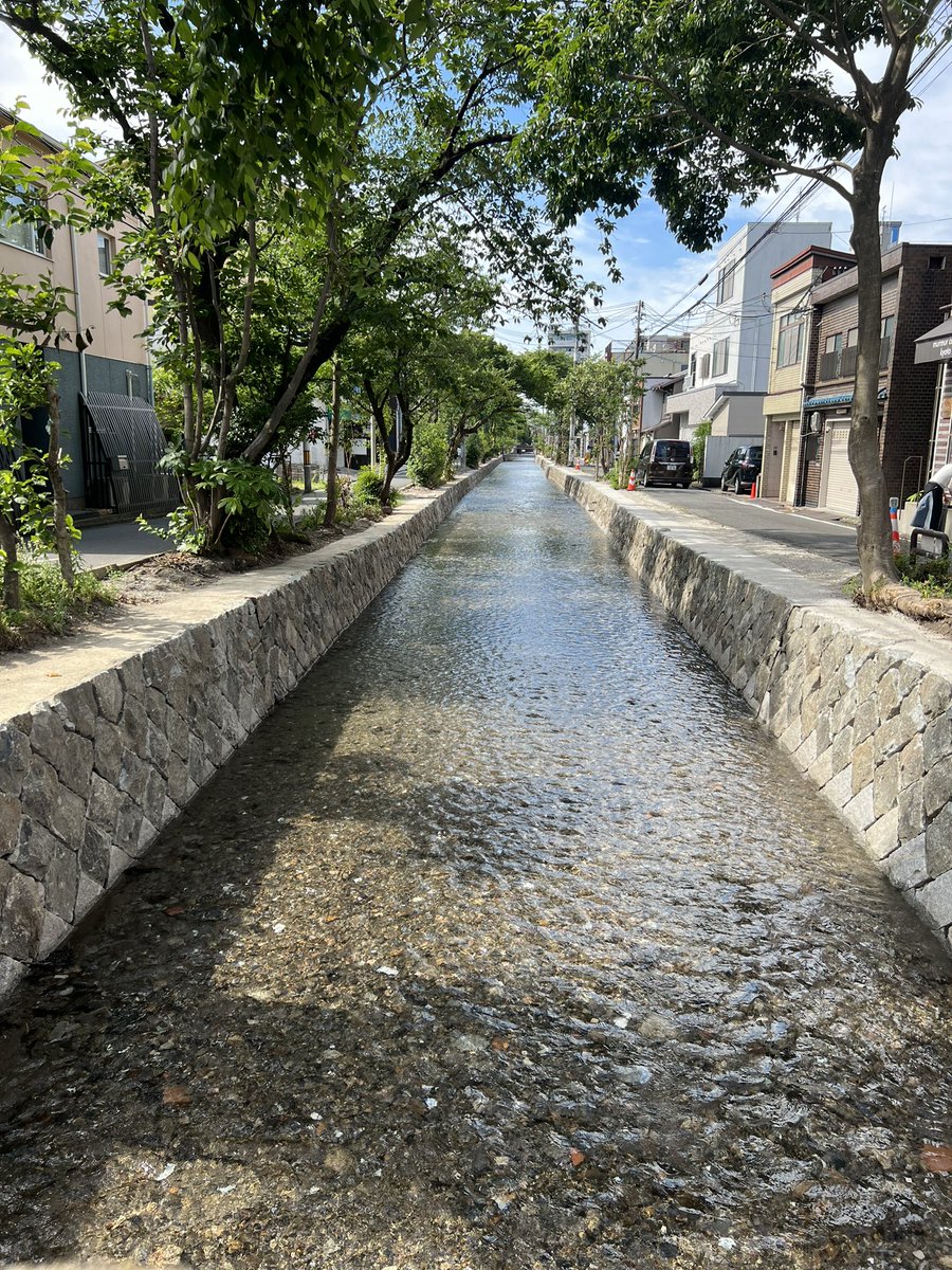 kanshundo's tweet photo. 高瀬川が綺麗になった。
綺麗に工事したのは京都市ではなく、近くに本社があった任天堂の山内さんの会社が個人資金で修繕したとのこと。ありがたやー😊 https://t.co/KotBueXmP3