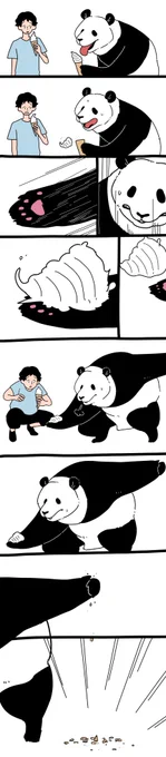 #今日のパンダ
ソフトクリームを守るパンダ 