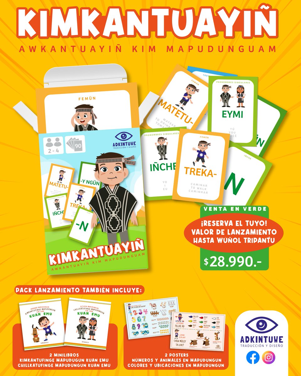 📣Venta promocional hasta el wüñol tripantu ✨ 

Estaré lanzando el set didáctico KIMKANTUAYIÑ este 20 de junio en el evento de We tripantu en Restaurant Willimapu, galería la curtiembre, Persa Victor Manuel, Santiago.