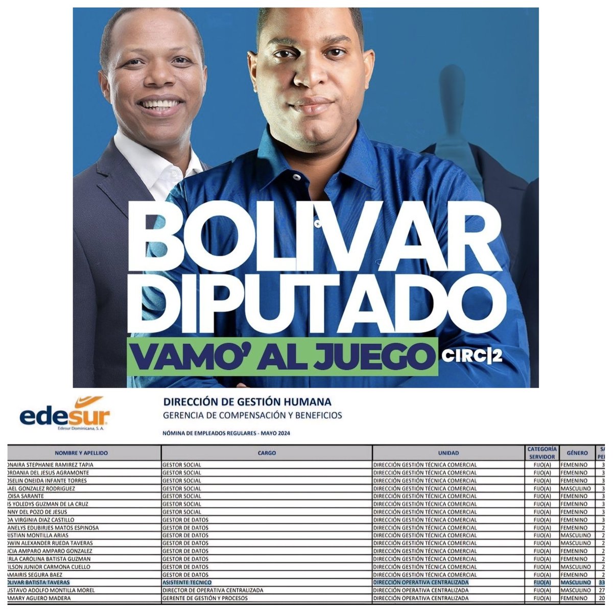 Milton Morrison, convirtió <a href="/EdesurRD/">Edesur Dominicana</a> en la caja chica de su partido País Posible,

Su asistente técnico gana RD$ 335,000.00

#LoMejorEstaPorVenir