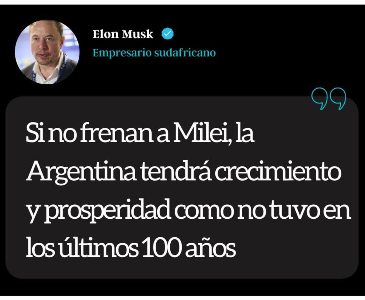 Nikgaturro's tweet photo. Lo dice @elonmusk 🇦🇷💪 https://t.co/jBidj5yk3F