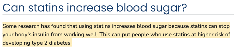 integritasrx's tweet photo. This is straight from the CDC website. Statins increase your blood sugar which increases the risk of diabetes. https://t.co/FPYZAERWwY