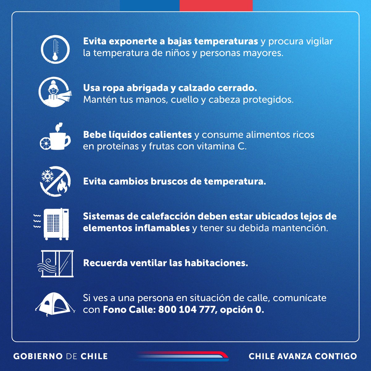 SeremiSaludRM's tweet photo. Ante las bajas temperaturas en la #RM para las próximas horas, te recomendamos, en las imágenes, evitar contagios y accidentes. https://t.co/TNketbRWQ8