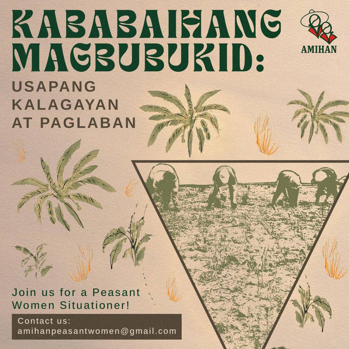 Join us for a Peasant Women Situationer! 
If interested, please email us at - amihanpeasantwomen@gmail.com

Thank you!