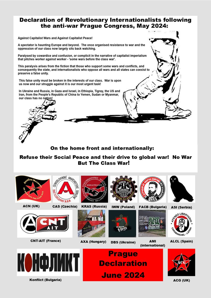 ACN (UK) CAS (Czechia and Slovakian) KRAS (Russian) AMI (International Network) AXA (Hungary) IWW Poland ROC (Poland) Don't be silent – Odessa (Ukraine) FCAB (Bulgaria) CNT- AIT France ASI (Serbia) ATENEO LIBERTARIO DE CARABANCHEL LATINA (Spain), ACG (UK) Konflict (Bulgaria).