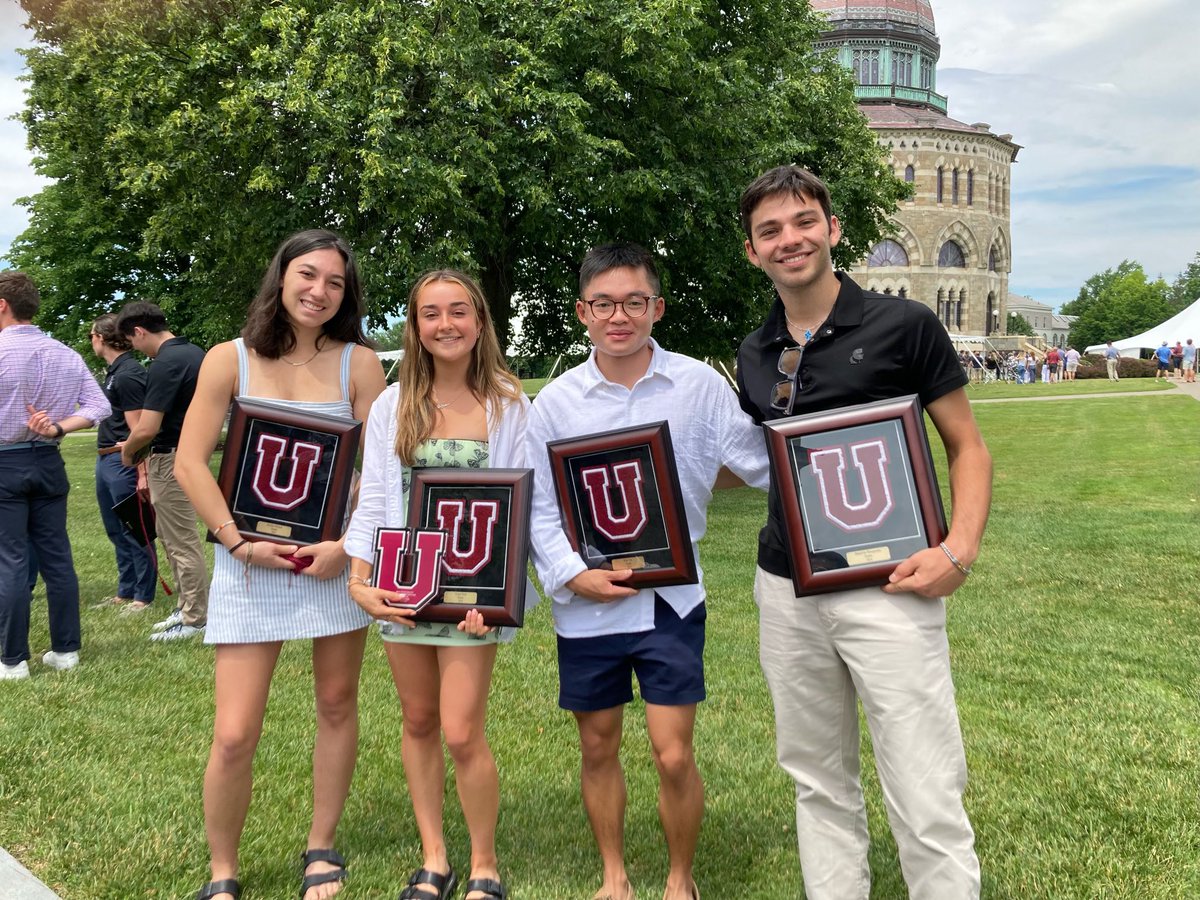 Our seniors were honored today at the @unionathletics Student-Athlete Award Ceremony. Congrats to Gracie for being recognized with the Award for Academic Excellence. We appreciate everything Tri, Khai, Kate &amp; Gracie did during their time with <a href="/Union_Tennis/">Union College Tennis</a> #GoU