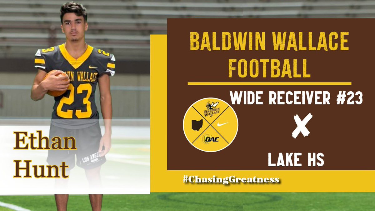 Ethan Hunt_23 (@ethan_hunt_23) on Twitter photo After a great visit I am blessed and very thankful to receive my first offer from Baldwin Wallace! Go Yellow Jackets! <a href="/CoachHilvert/">Jim Hilvert</a> <a href="/AndrewCregan16/">Andrew Cregan</a>
#ChasingGreatness After a great visit I am blessed and very thankful to receive my first offer from Baldwin Wallace! Go Yellow Jackets! <a href="/CoachHilvert/">Jim Hilvert</a> <a href="/AndrewCregan16/">Andrew Cregan</a>
#ChasingGreatness