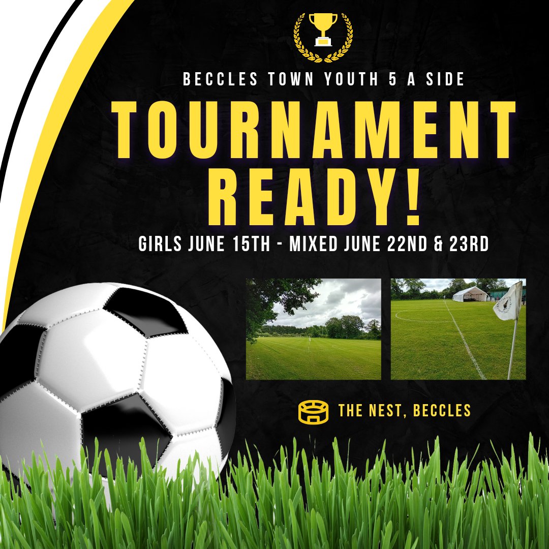 BecclesFC's tweet photo. 🌟 Girls Tournament Day Has Arrived 🌟 

Girls fixtures can be found using the link below, just search your team name 👇

https://t.co/JhKR1Ip8xN

Wishing all the sides that have entered all the very best. We hope all the girls have an awesome day 🤍🖤

#OurClub #Together #5aside https://t.co/SsV5DTcwa4
