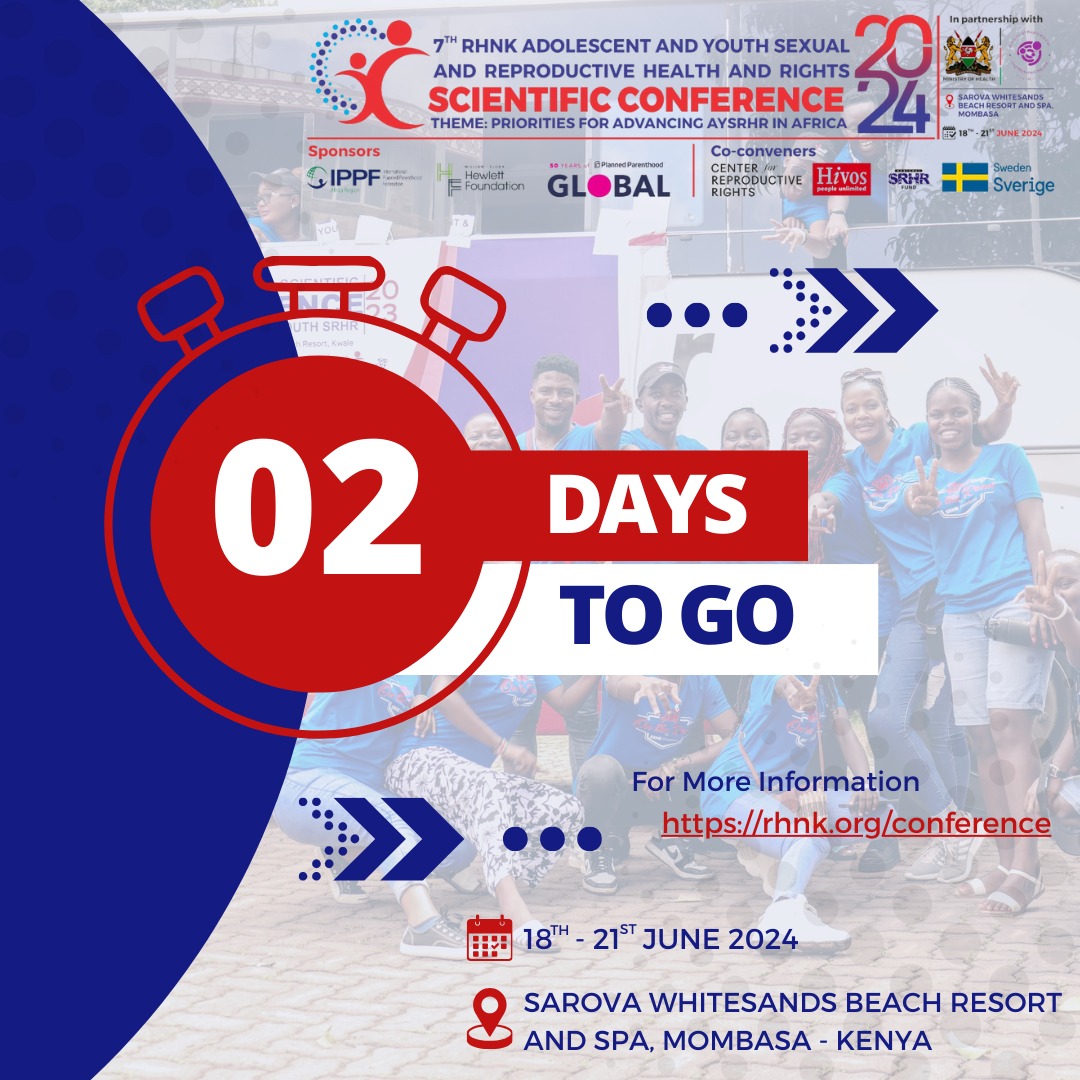 mugecha_mercy's tweet photo. Less than 48hours to go!! We convene for the biggest SRHR conference in Africa!! Our theme this year is Priorities for Advancing SRHR in Africa!!
We hope to change the narrative for AYSRHR! #YouthCafe! 
The #RHNKConference2024 is going to be phenomenal!
@IPPFAR @rhnkorg https://t.co/Ii2K3lHjXd