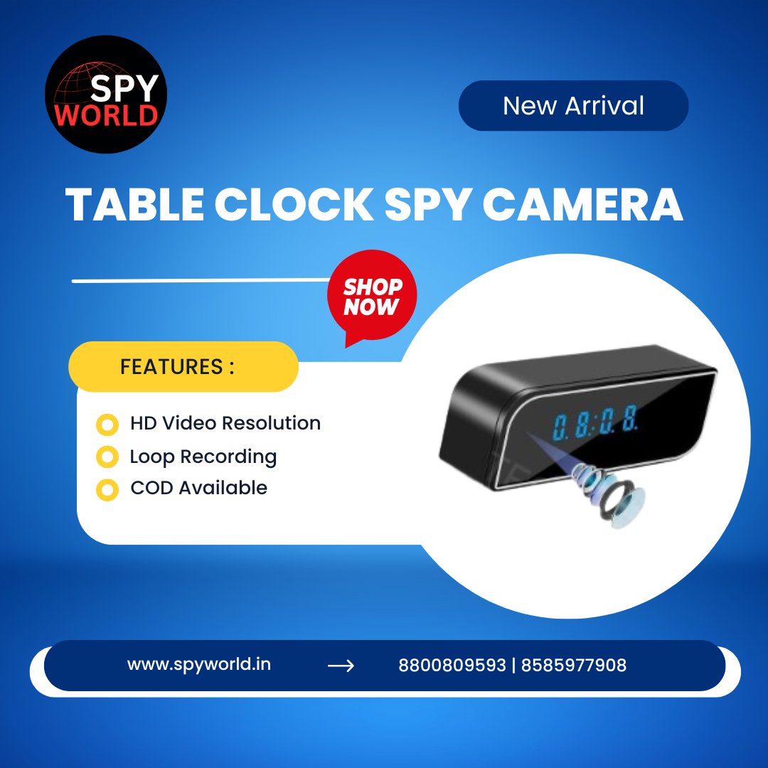 in_spyworld's tweet image. Stay one step ahead with Spy World's innovative Table Clock Spy Camera. Monitor your space discreetly and efficiently. Upgrade your surveillance game today!

For any query:
Call us at 8800809593 | 8585977908
or visit us at: spyworld.in
#tableclock #spy #camera