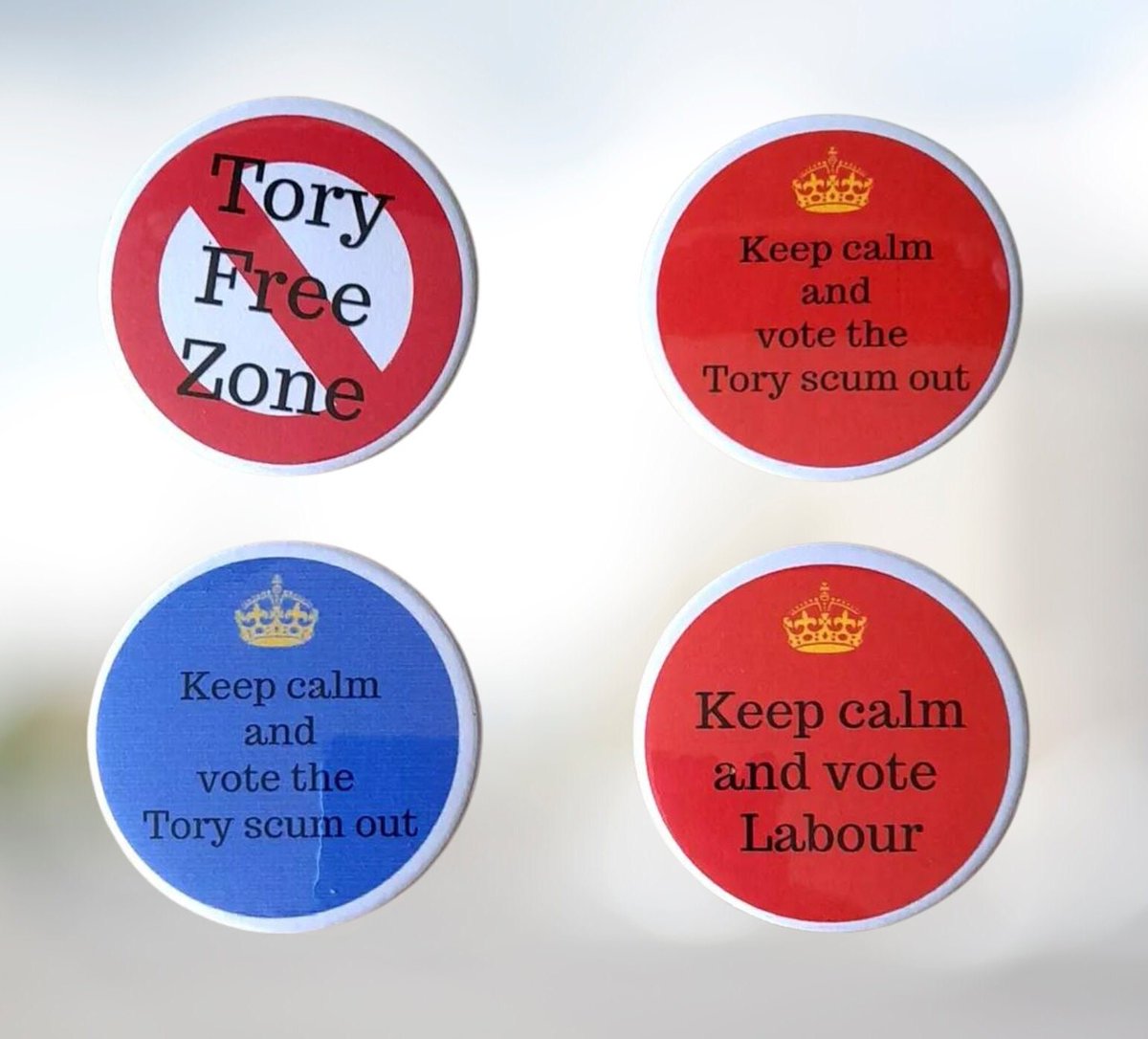 Get your badges now just in time to show your support #ToriesOut #GeneralElectionUK  #badges #novelty lovestickersuk.etsy.com