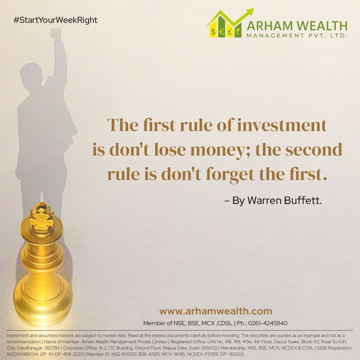 ArhamWealth's tweet photo. Start your week with great energy and good motivation to let the week go with good and great flow. #MondayMomentum #KickstartMonday #MondayMotivators #StayAhead #FutureKroSecure #ArhamWealth #Trading #Market #FinancialStrategy #StayUpdated https://t.co/uZ4Rg3csL1