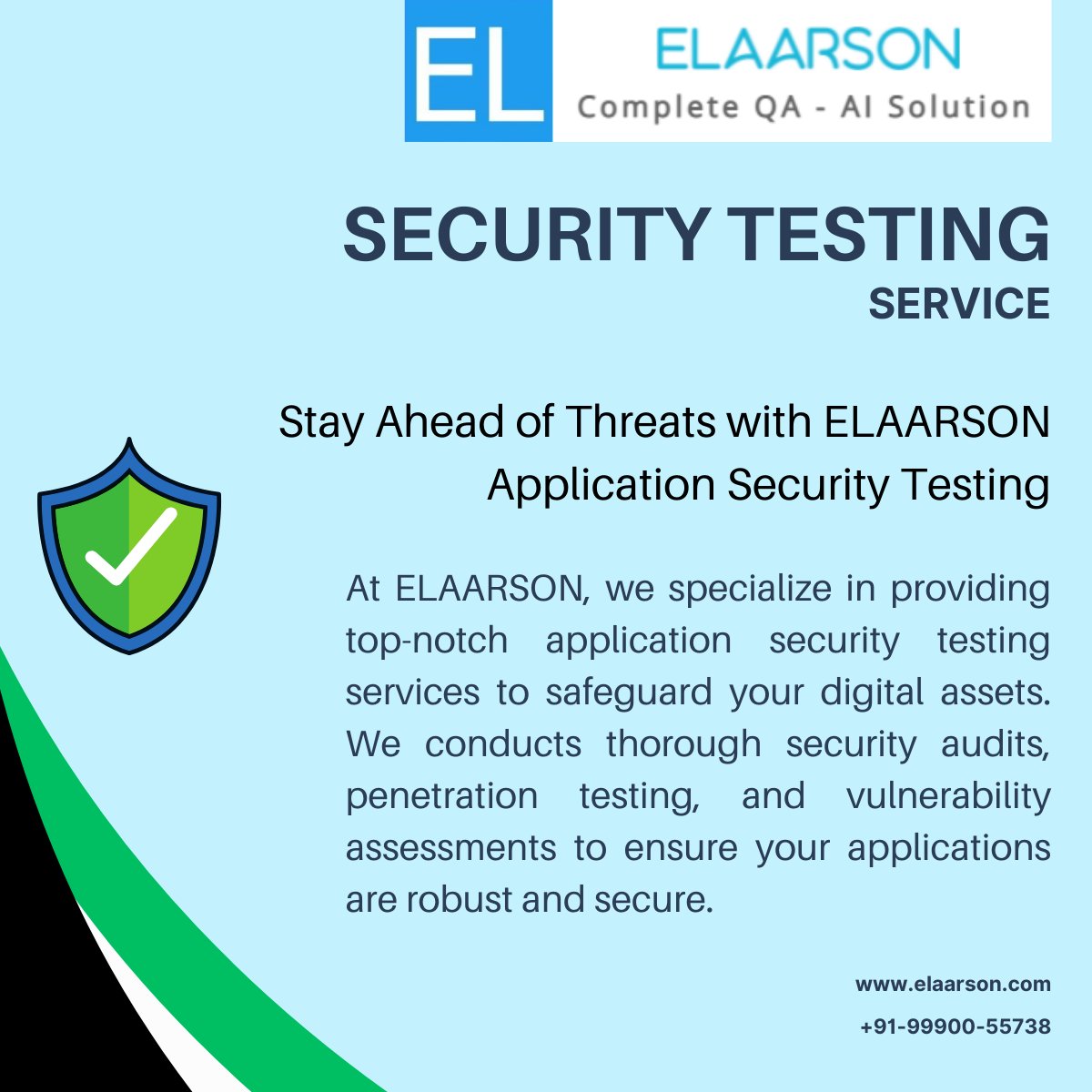 Fortify Your Applications with ELAARSON Security Testing Services!

At ELAARSON, we conducts thorough security audits, penetration testing, and vulnerability assessments to ensure your applications are robust and secure.

Contact Us: sales@elaarson.com