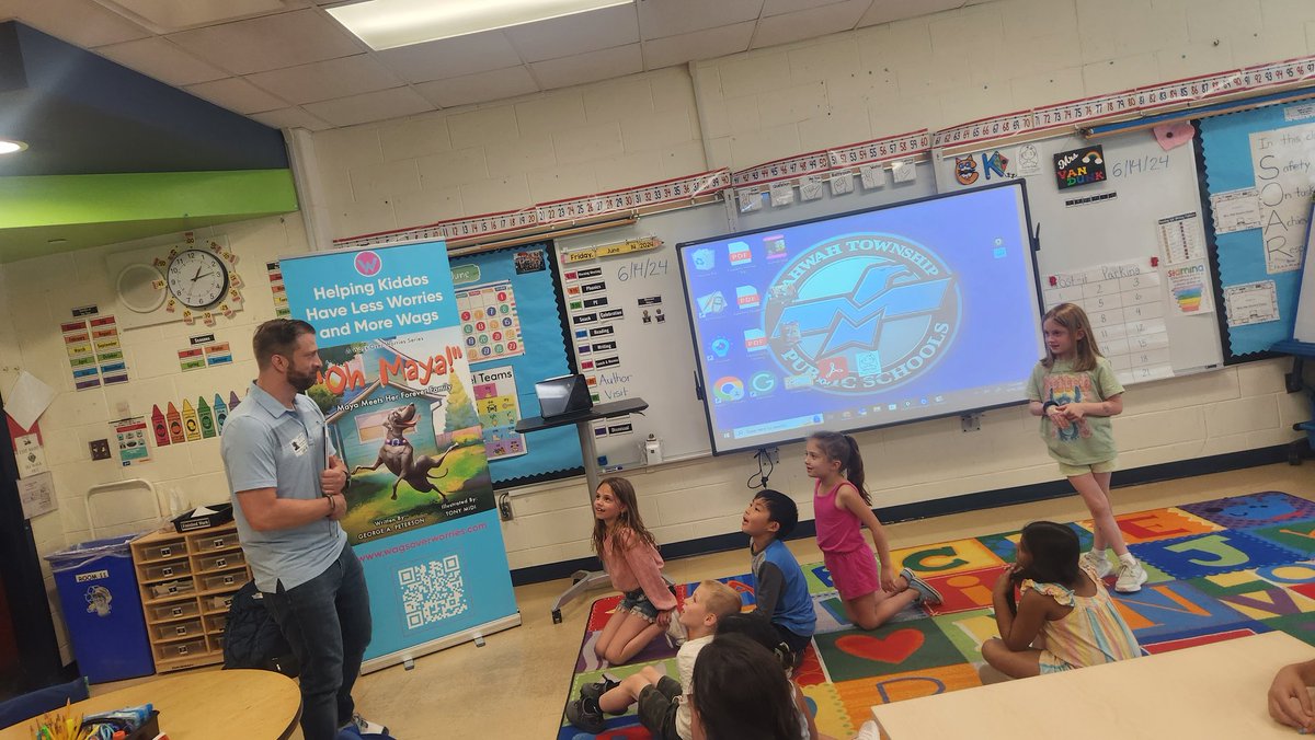 Cats and dogs <a href="/LMMahwah/">Lenape Meadows School</a> ...I presented students with a cat to adopt as a Summer Reading buddy and Mrs. VanDunk's class had an author visit  who wrote about his dog in "Oh, Maya!"🐶🐱🐕🐈