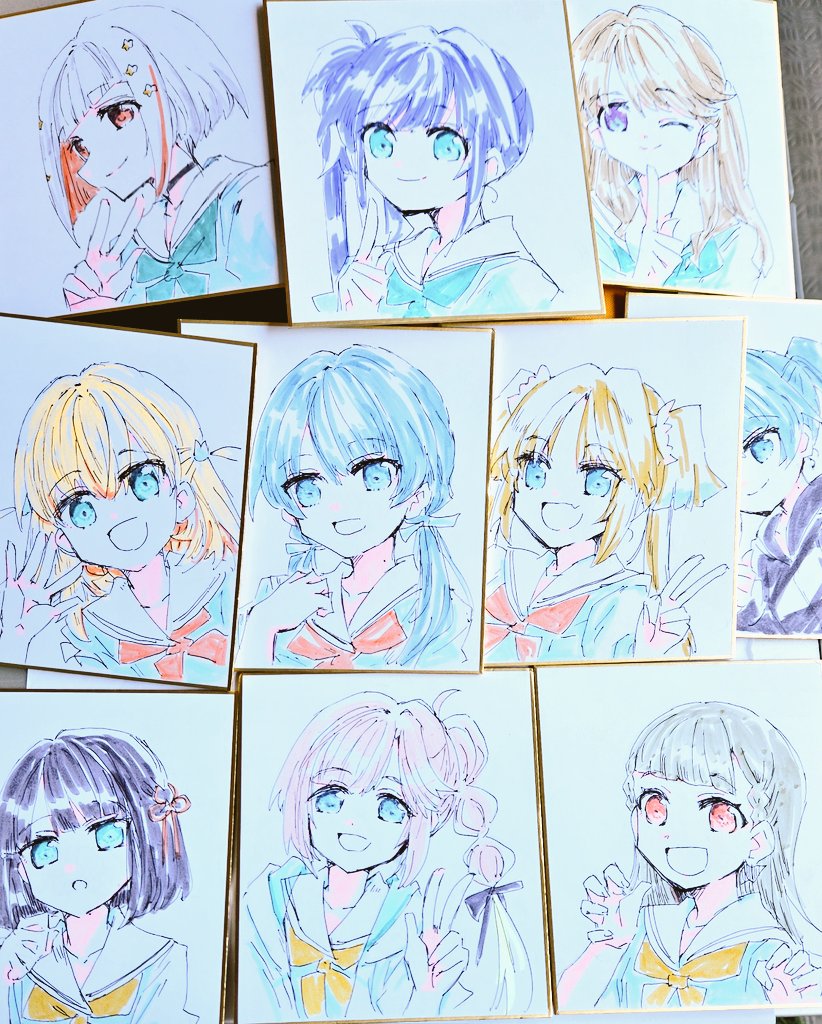 ひとまず僕ラブ用に色紙10枚描きました〜 