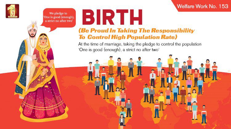 ChillarSavita's tweet photo. To curb the uncontrollable rate of population, a new initiative named 'BIRTH' has been started by Saint MSG. Under this initiative, disciples of Dera Sacha Sauda, ​​inspired by Guruji, take a pledge of #WeOneOurOne at the time of their marriage. https://t.co/i4uMPJIUHc