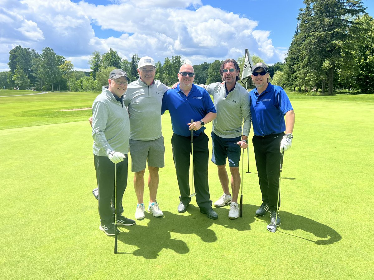 jasonyork33's tweet image. Outstanding day had by all with Mike ,Tim, Steve &amp;amp; Goodie Pilson @GordWilson for our annual @senatgorsalumni golf tourney. 
#thatswhatshesaid
Great job by @Liams_Hockey on the mic 🎤 for our live auction.
Some big cash raised for some great causes 
@SoldierOnCAN #firstassist