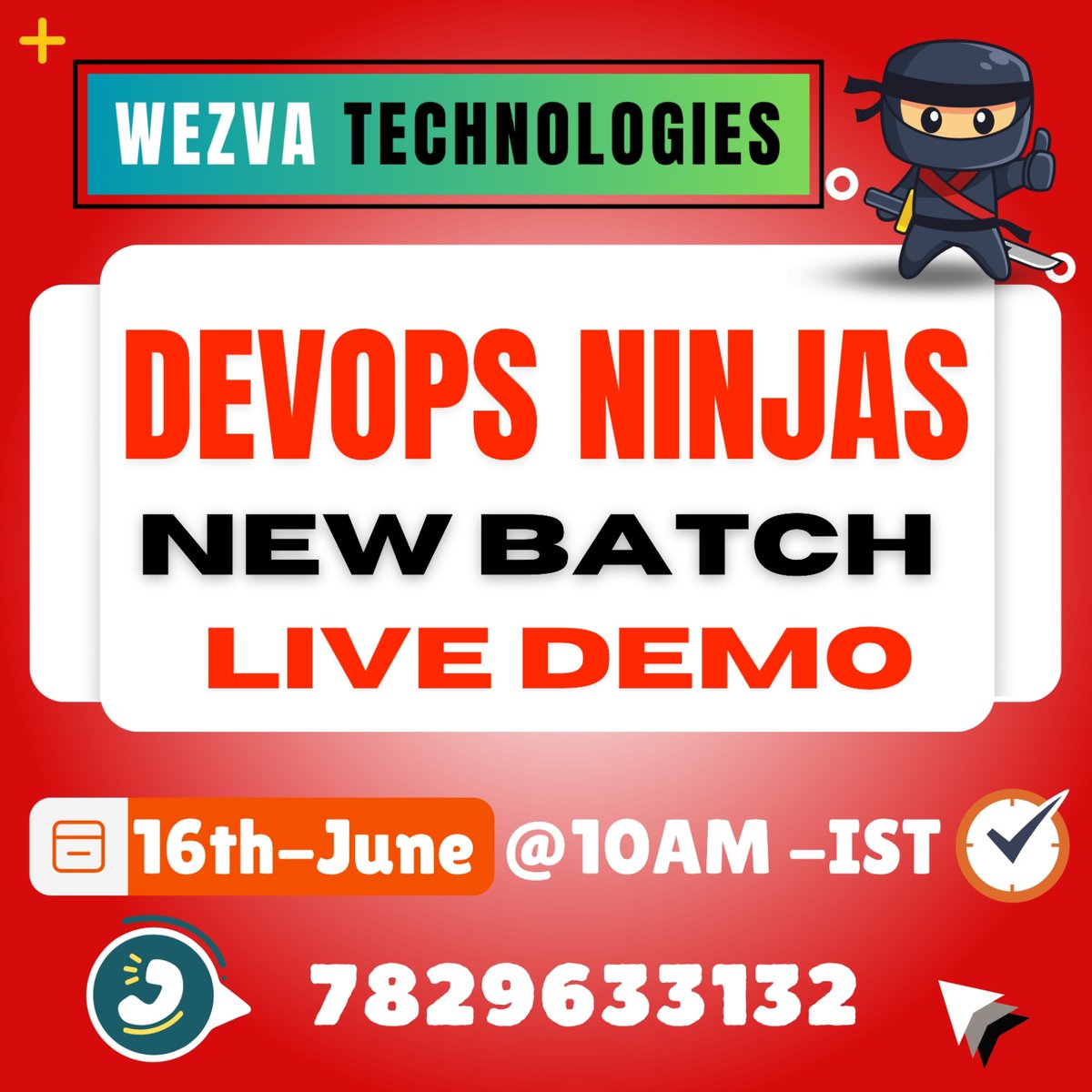 radhawezva's tweet image. Starting New DevOps Batch | ๐ฏ LIVE DEMO | ๐ WhatsApp @ 7829633132 | ๐ Date & Time: 16th June @ 10 AM IST
โญ Join us for the live DevOps demo session to explore the latest trends and technologies in DevOps | @DevOps Engineering Training
#newdevopsbatch #devopsdemo
