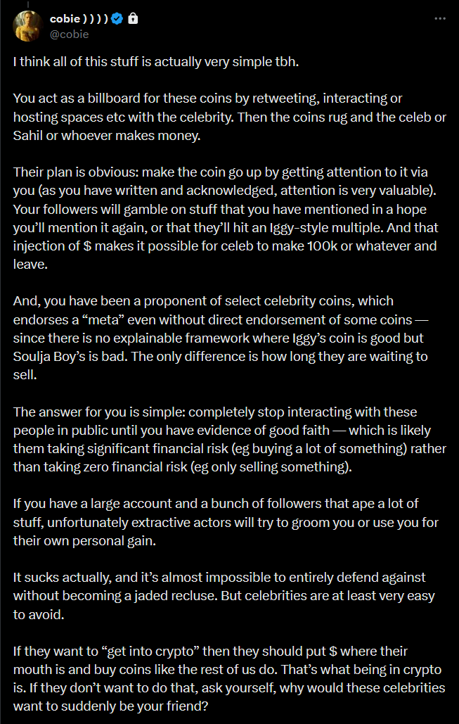 cobie with the very balanced and accurate take on the celeb ansem meta