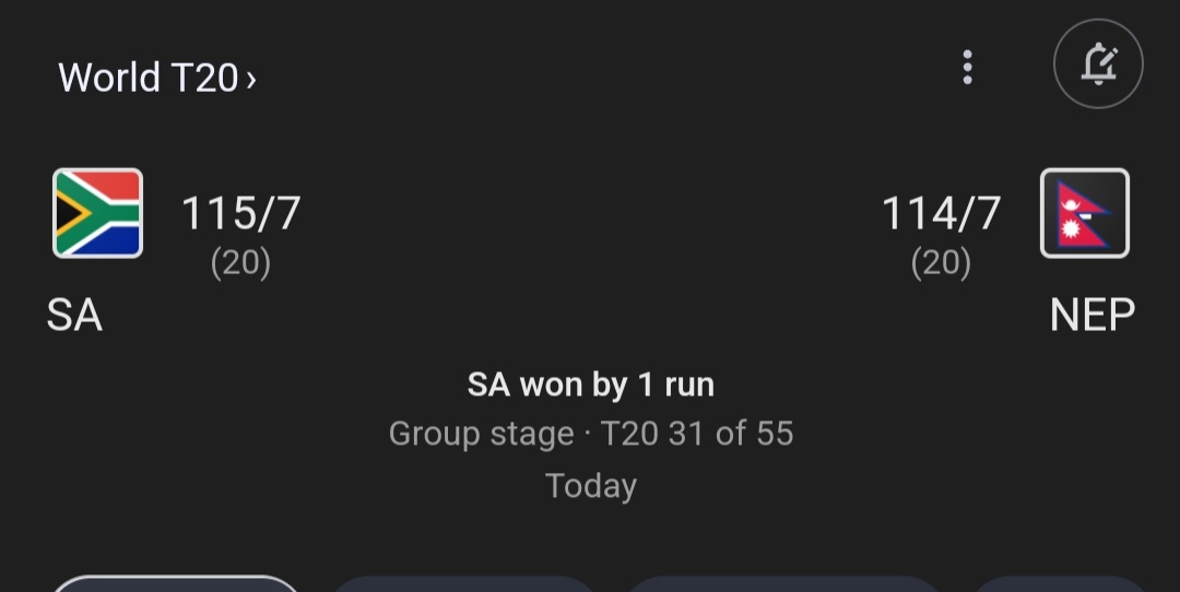 Well Played Team!
Almosssssssst had it 🤏
<a href="/CricketNep/">CAN</a> 

#NEPvsSA