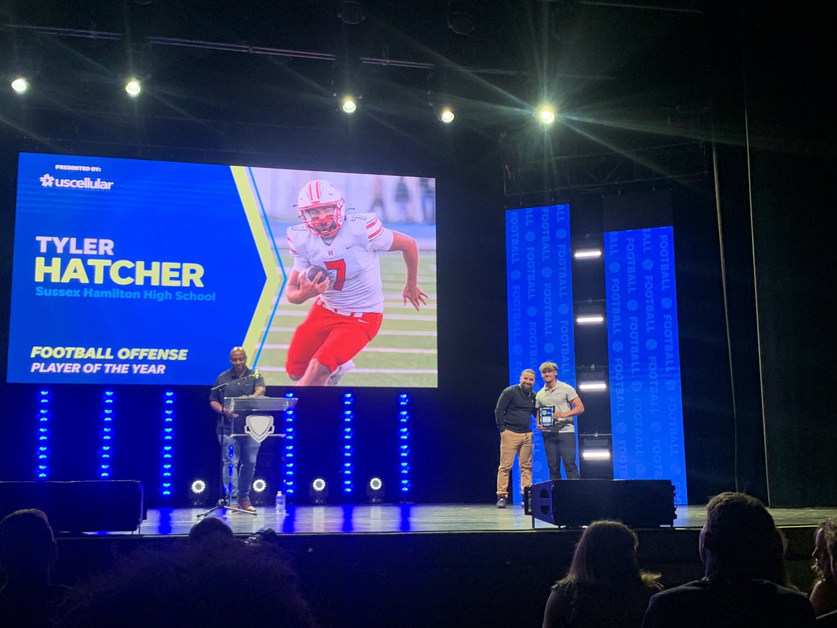 🪓 Justin Gumm 🪓 (@hhscoachgumm) on Twitter photo How bout that?! Our guy <a href="/Tyler_Hatcher7/">Tyler Hatcher</a> wins USAToday Milwaukee Sports Awards Football Offensive Player of the year! What a legacy this dude has left on <a href="/HHSChargerFB/">🪓Hamilton Charger Football🪓</a>! Great Player, Better Human!!! #CTW How bout that?! Our guy <a href="/Tyler_Hatcher7/">Tyler Hatcher</a> wins USAToday Milwaukee Sports Awards Football Offensive Player of the year! What a legacy this dude has left on <a href="/HHSChargerFB/">🪓Hamilton Charger Football🪓</a>! Great Player, Better Human!!! #CTW