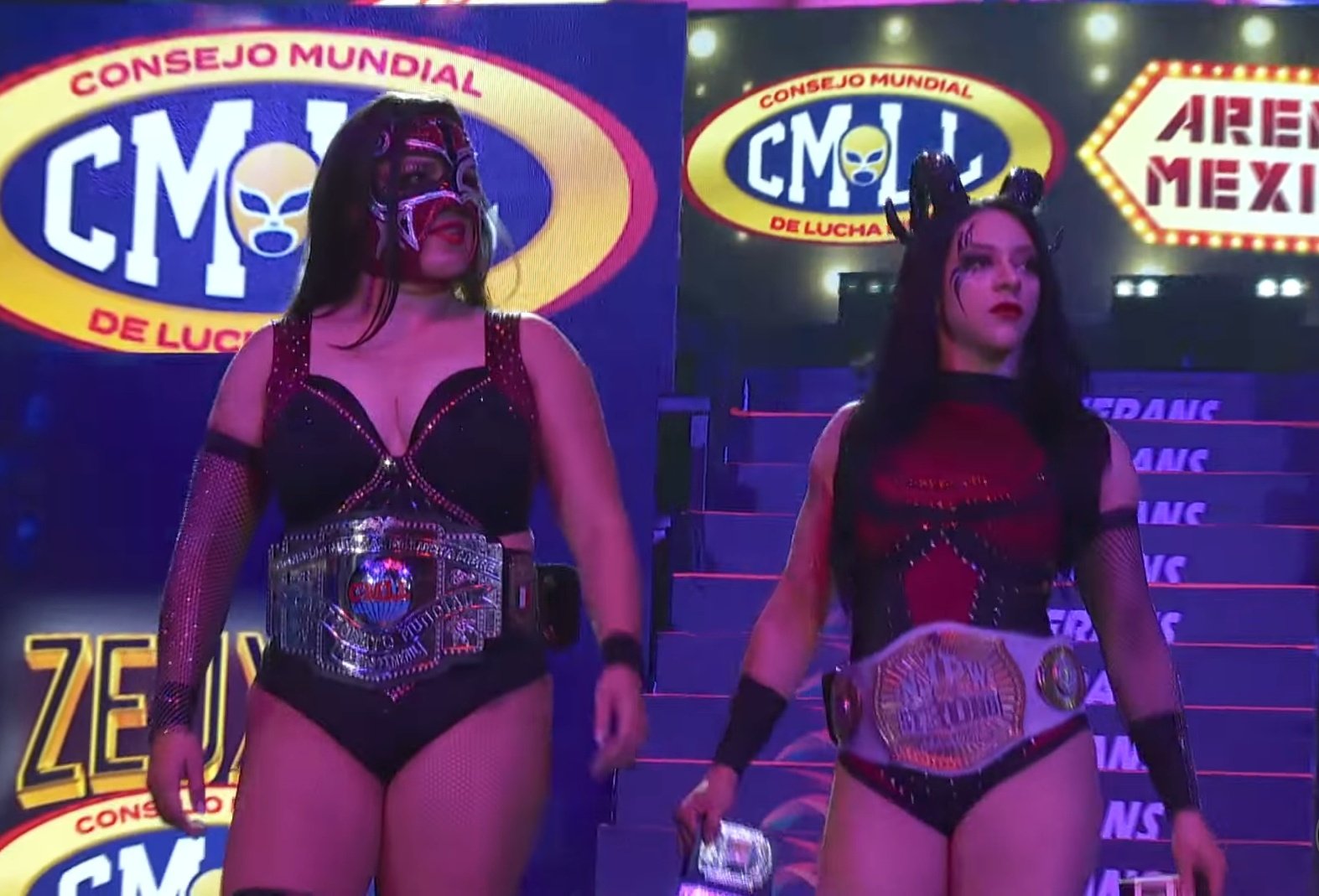 FOOS! on X: "CMLL Women's World Tag Team Champions Zeuxis and Stephanie Vaquer 🔥 https://t.co/7N8FvV6nVe" / X