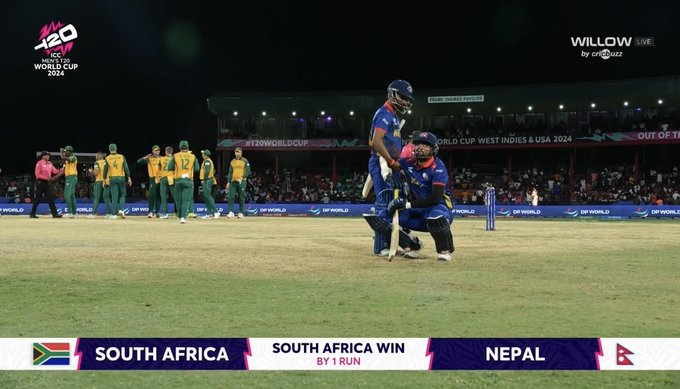 prakas_panthi's tweet photo. Sliding his bat, his heart in his throat,
Dreams on the line, his team’s final hope.
The stumps loomed ahead, a line of pure white,
Inches from glory, from cricket’s twilight.
#NEPvsSA #ICC #NEPAL #caNepal https://t.co/bxAMA7eDyx
