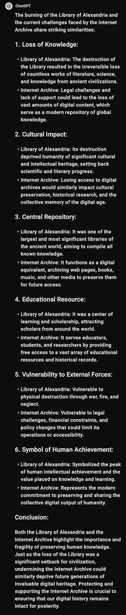 CrapZap's tweet image. Since nobody will 👀- hit it ChatGPT:
🌐✨The Internet Archive is our digital time capsule, preserving history, culture, &amp;amp; knowledge.
Let’s rally to protect this treasure for future generations!📚 #SaveTheInternetArchive #FutureOfKnowledge #DigitalHeritage
youtu.be/a4KkiKDKw88?si…