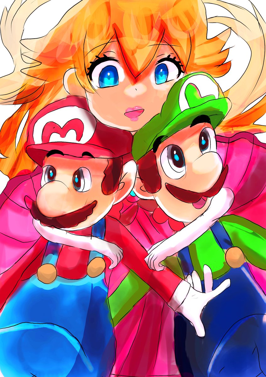 マリオ、ルイージ、ピーチ姫 #スーパーマリオブラザーズ #マリオ
