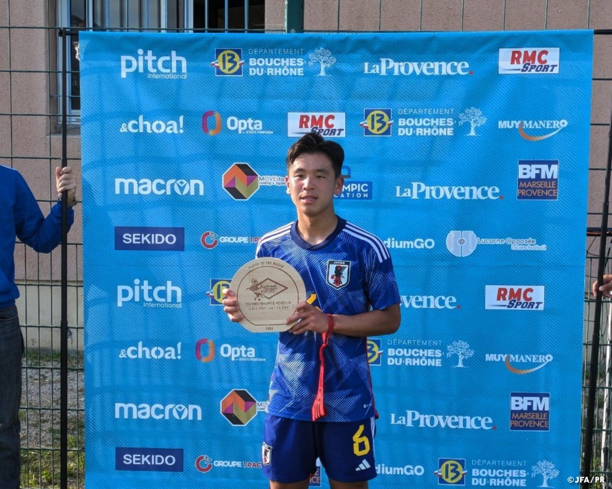 jfa_samuraiblue's tweet image. 🔹U-19日本代表🔹
【2024.6.14 Match Report✍️】

🏆第50回モーリスレベロトーナメント
⚔️5位決定戦
🇯🇵U-19日本代表 3-1 U-23メキシコ代表🇲🇽

⚽️得点者
21分 #神田奏真(川崎フロンターレ)
66分 #塩貝健人(慶應義塾大)
90+7分 #石井久継(湘南ベルマーレ)…