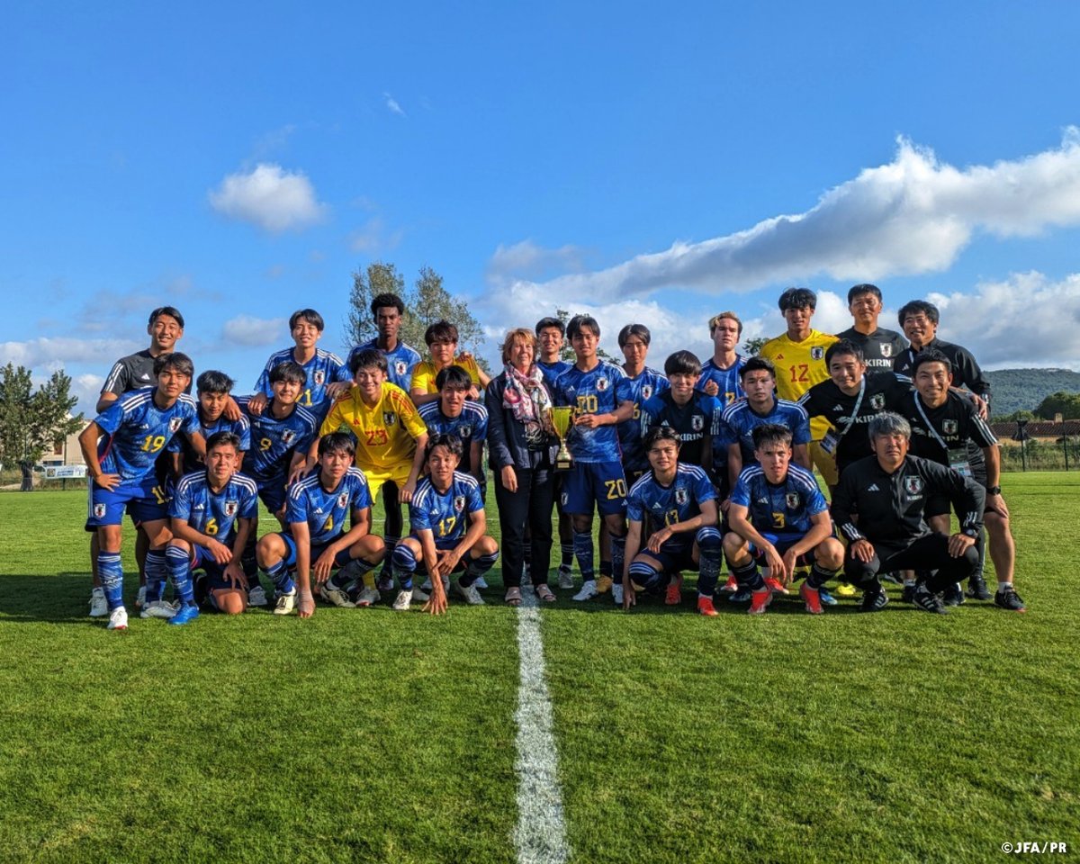 jfa_samuraiblue's tweet image. 🔹U-19日本代表🔹
【2024.6.14 Match Report✍️】

🏆第50回モーリスレベロトーナメント
⚔️5位決定戦
🇯🇵U-19日本代表 3-1 U-23メキシコ代表🇲🇽

⚽️得点者
21分 #神田奏真(川崎フロンターレ)
66分 #塩貝健人(慶應義塾大)
90+7分 #石井久継(湘南ベルマーレ)…